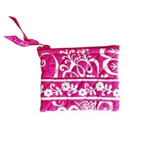 Vera Bradley Retired Twirly Bird Pink Coin Purse Pouch Pink White Accessory Chic